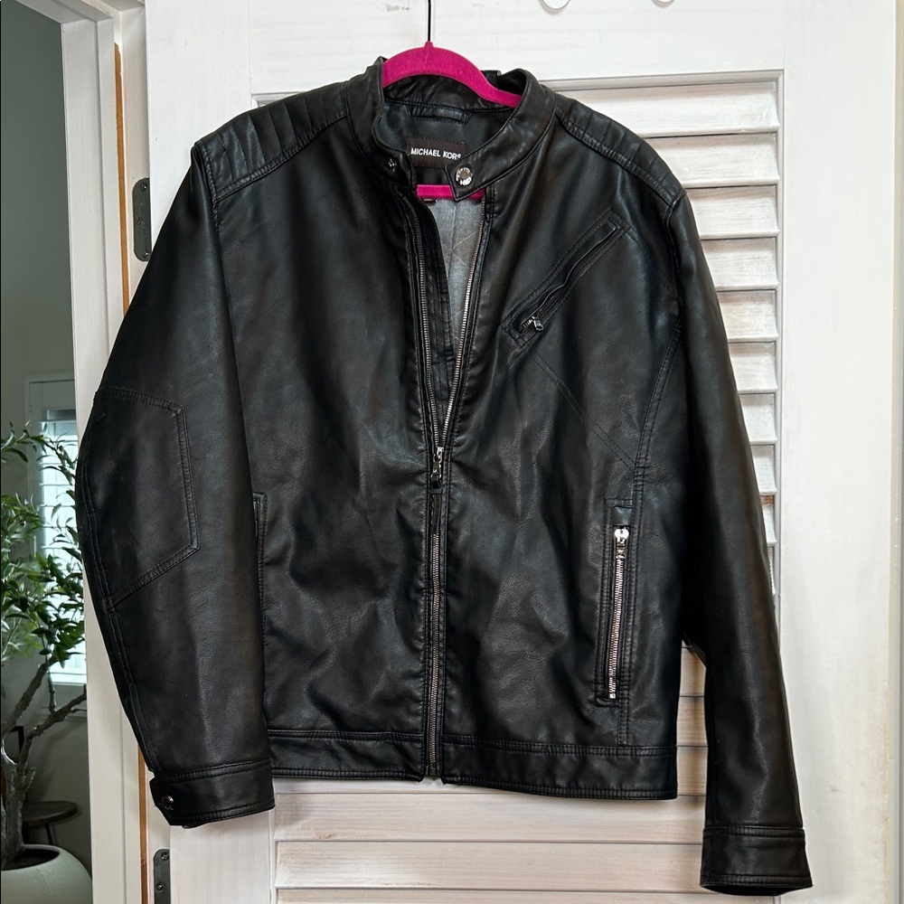 Michael Kors Black Leather (Faux) Jacket for Men
